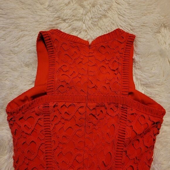 Greylin Red Inset Lace sheath Dress sz XS - Picture 10 of 12